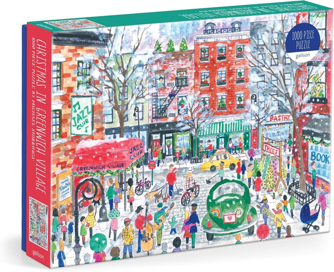 Christmas in Greenwich Village Puzzle by Michael Storrings | Galison