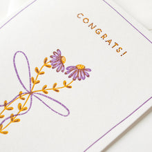 Load image into Gallery viewer, Congrats Flower Bow Letterpress Card | Homework Letterpress Studio