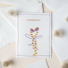 Load image into Gallery viewer, Congrats Flower Bow Letterpress Card | Homework Letterpress Studio