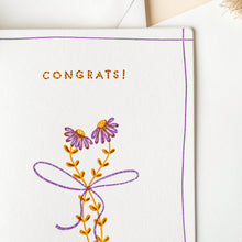 Load image into Gallery viewer, Congrats Flower Bow Letterpress Card | Homework Letterpress Studio