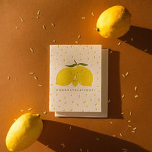 Load image into Gallery viewer, Congrats Lemons Baby Letterpress Card | Homework Letterpress Studio