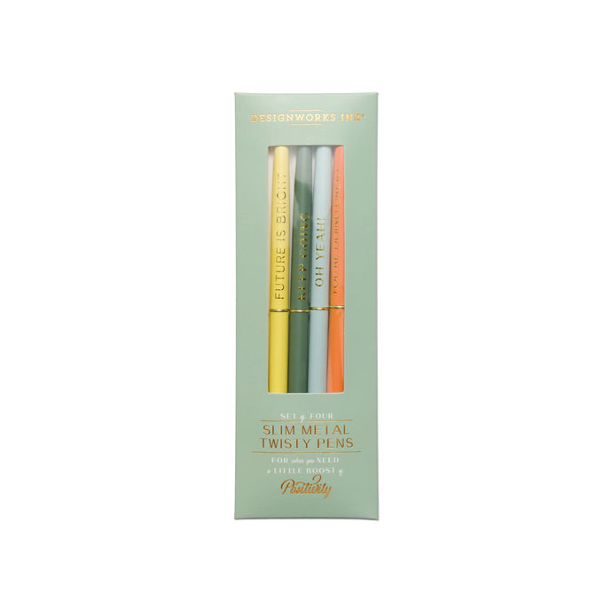 Twisty Slim Metal Pen Set of 4 | Designworks Ink