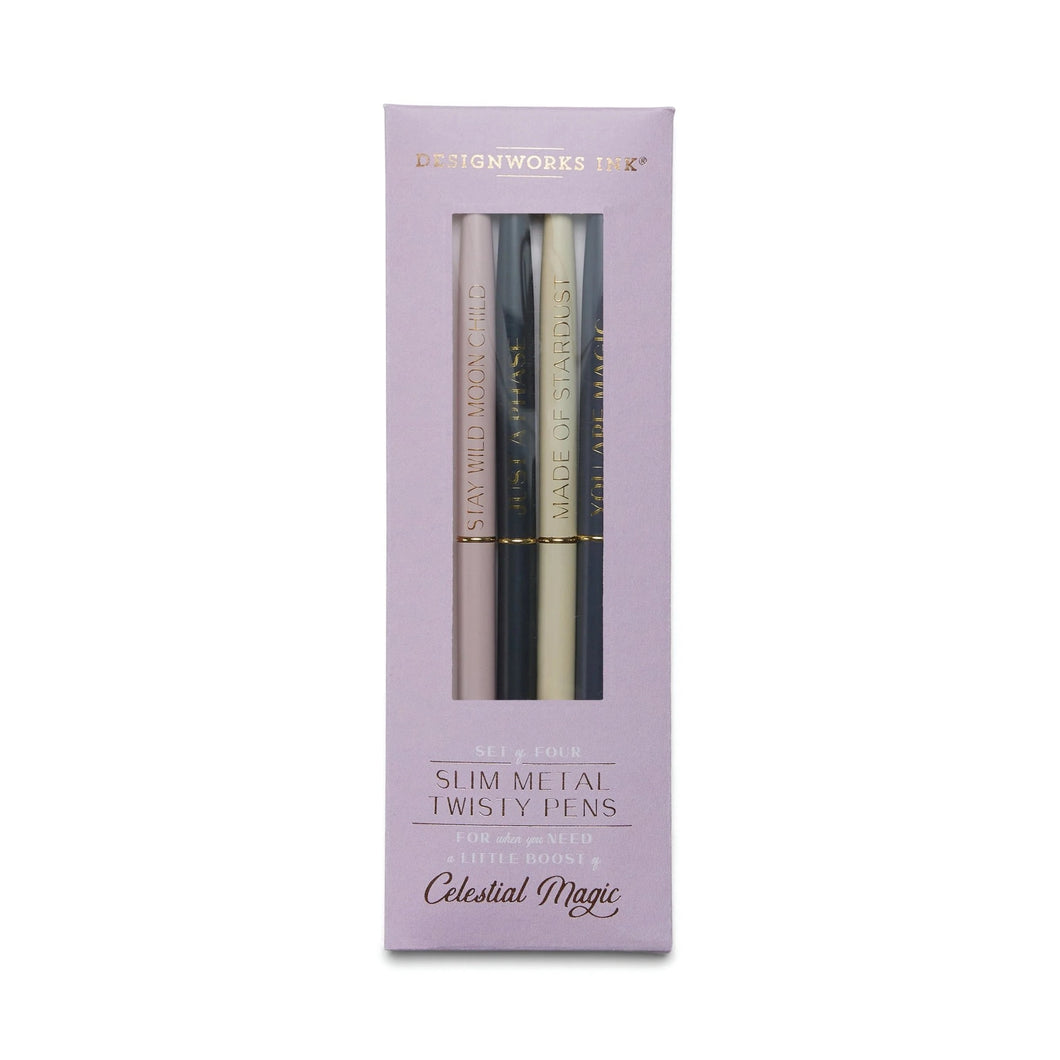 Twisty Slim Metal Pen Set of 4 | Designworks Ink