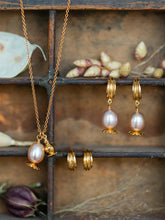 Load image into Gallery viewer, Double Poppy Seed Head Charm Necklace with Pink Pearl | Alex Monroe