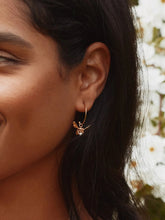 Load image into Gallery viewer, Flying Bee with Pearl Hoop Earrings | Alex Monroe