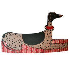 Load image into Gallery viewer, Dog-shaped doormat with a red collar on a white background