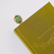 Load image into Gallery viewer, Mosaic Botanical Green Metal Clip Bookmark | Good Juju Ink