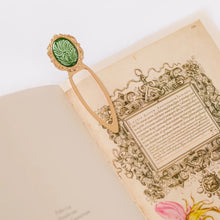 Load image into Gallery viewer, Mosaic Botanical Green Metal Clip Bookmark | Good Juju Ink