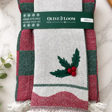 Load image into Gallery viewer, Holly Hand-Stitched Tea Towel Set | Olive &amp; Loom