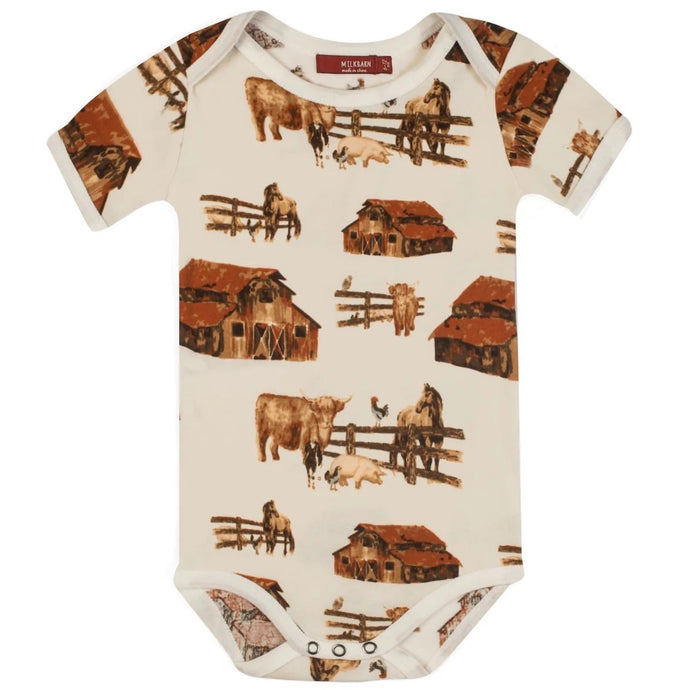 Homestead Organic Cotton Short Sleeve One Piece | Milkbarn