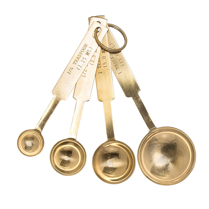 Gold Stainless Steel Measuring Spoons Set (Set of 4) | Bloomingville