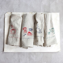 Load image into Gallery viewer, French Tea Café-Inspired Cotton and Linen Blend Tea Towels