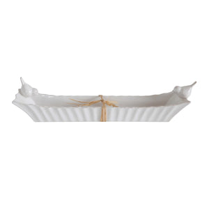 Ceramic Cracker Dish with 2 Birds | Creative Co-op