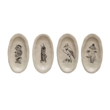 Load image into Gallery viewer, Flora &amp; Fauna Stoneware Organic Shaped Plates | Creative Co-op