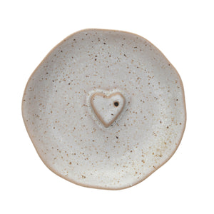 Incense Dish/Holder w/ Embossed Heart | Creative Co-op