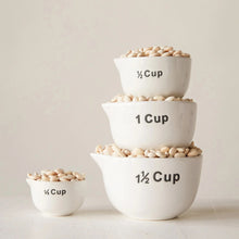 Load image into Gallery viewer, White Stoneware Measuring Cups | Creative Co-op