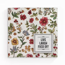 Load image into Gallery viewer, Live Laugh Fuck Off - Funny Retro Cocktail Napkins | Bad Betty Greeting Co.