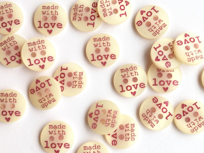 Made with Love Buttons | Textile Garden