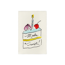 Load image into Gallery viewer, Make A Wish Birthday Cake (Blue) Hand Painted Birthday Card | Scribble &amp; Daub