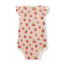 Load image into Gallery viewer, Strawberry Organic Cotton Ruffle One Piece | Milkbarn
