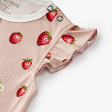 Load image into Gallery viewer, Strawberry Organic Cotton Ruffle One Piece | Milkbarn