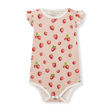 Load image into Gallery viewer, Strawberry Organic Cotton Ruffle One Piece | Milkbarn