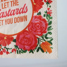 Load image into Gallery viewer, Never Let the Bastards Get You Down - Funny Retro Cocktail Napkins | Bad Betty Greeting Co.