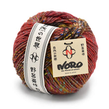 Load image into Gallery viewer, Multicolored skein of yarn with a Noro label on a white background