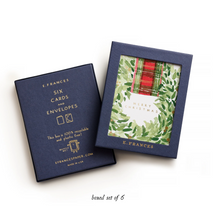 Load image into Gallery viewer, Plaid Ribbon Wreath Holiday Card Boxed Set | E. Frances Paper