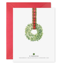 Load image into Gallery viewer, Plaid Ribbon Wreath Holiday Card Boxed Set | E. Frances Paper