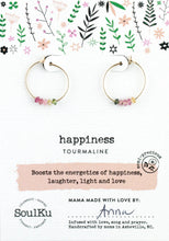 Load image into Gallery viewer, Gold Hoop Gemstone Earrings | SoulKu
