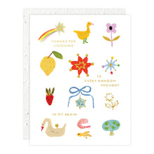 Load image into Gallery viewer, Random Thoughts Love + Friendship Card | Seedlings
