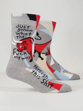Load image into Gallery viewer, Men&#39;s Crew Socks | Blue Q