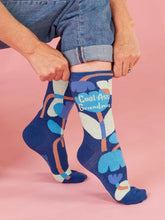 Load image into Gallery viewer, Women&#39;s Crew Sock | Blue Q