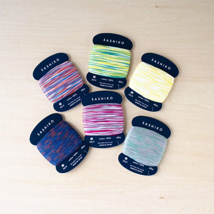 Sashiko Thread Card Multi-Color Kasuri | Daruma