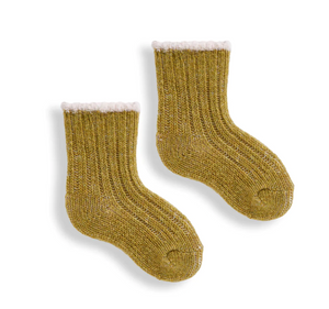 Baby Tipped Rib Wool Cashmere Socks | Lisa B.