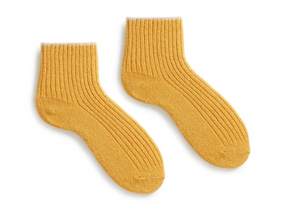 Women's tipped rib wool cashmere shortie socks | Lisa B.