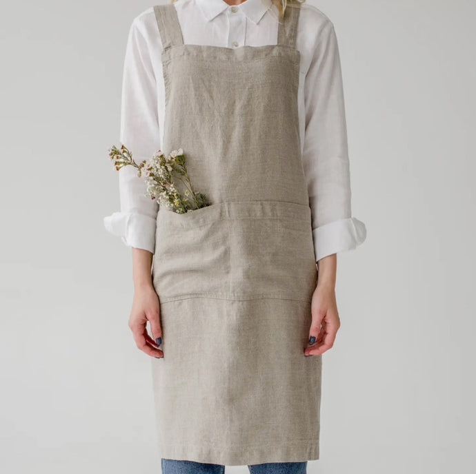 Linen Crossback Pinafore Aprons | Linen Tales