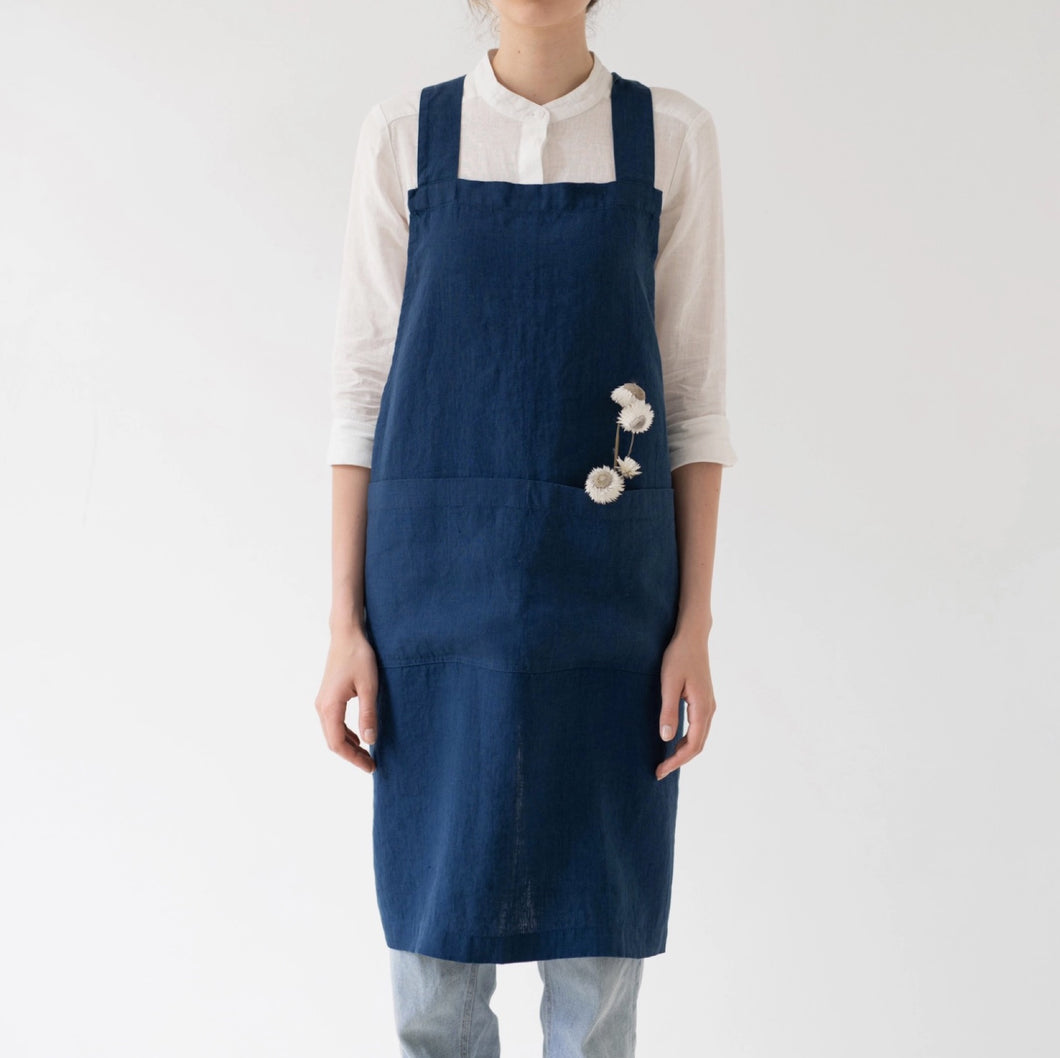 Linen Crossback Pinafore Aprons | Linen Tales