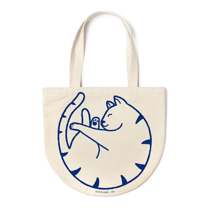 Curled Cat Round Tote | Seltzer Goods