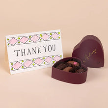 Load image into Gallery viewer, Thank You Harlequin Candy Pink Hand Painted Greeting Card | Scribble &amp; Daub
