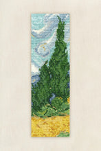 Load image into Gallery viewer, Van Gogh’s “Wheatfield with Cypresses Cross Stitch Bookmark Kit | The DMC Group