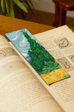 Load image into Gallery viewer, Van Gogh’s “Wheatfield with Cypresses Cross Stitch Bookmark Kit | The DMC Group