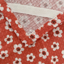 Load image into Gallery viewer, fort &amp; field | 100% cotton red apple/flower kitchen dishcloths - set of 2