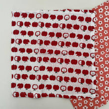 Load image into Gallery viewer, fort &amp; field | 100% cotton red apple/flower kitchen dishcloths - set of 2