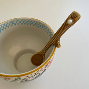 fort & field | Twig shape small handmade pottery Japanese coffee tea spoon
