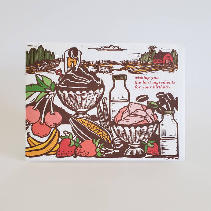 Little Green - Happy Birthday Ice Cream Greeting Card