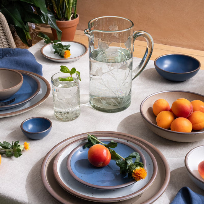 Etched Thistle Recycled Glassware | East Fork Pottery