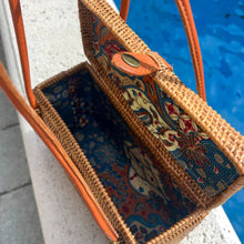 Load image into Gallery viewer, Ata Vine Rattan Box Handbag with Diamond Pattern | The Winding Road