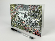 Load image into Gallery viewer, Art Angels | Holly Hedge Mini Advent Card by Angela Harding
